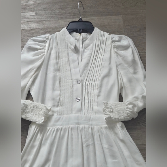 Chic Ivory Long Sleeve Dress - Picture 3 of 5